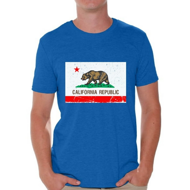 Sacramento California Flag Mens T-Shirt Bear Californian State
